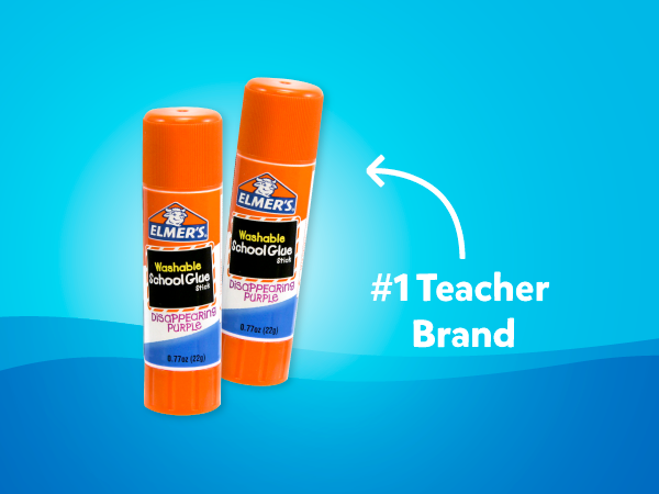 Elmer's Disappearing Purple School Glue Sticks, Washable, 7 Grams, 60 Count - Back to School Supplies, Classroom Pack, #1 Teacher Brand