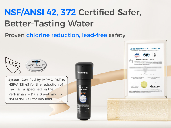 Waterdrop 10UB Under Sink Water Filter System with Dedicated Faucet