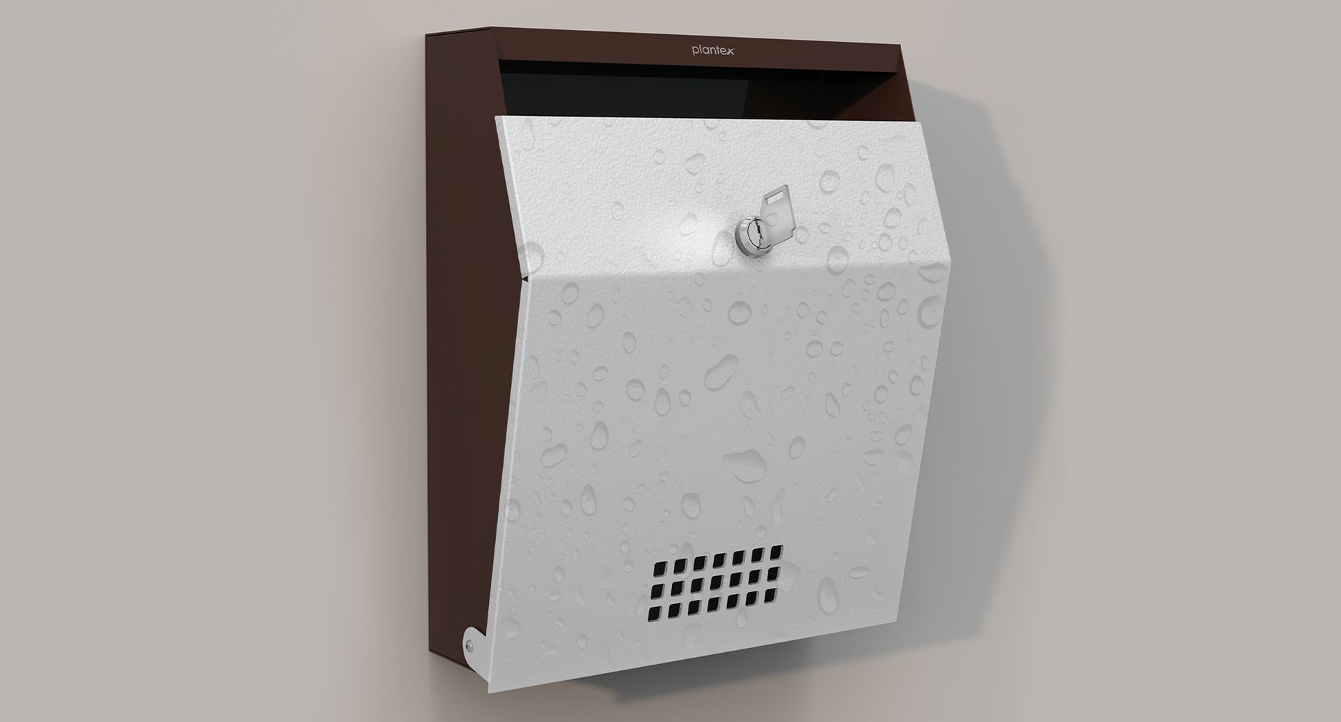 Plantex Letter Box/GI Steel Suggestion Box for Office with Key Lock/Post Box for Gate Home/Complaint Box/Wall Mounted Mail Box - (Coffee & White)