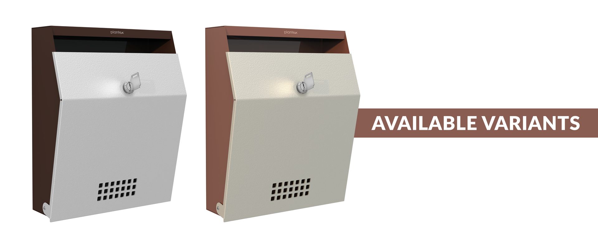 Plantex Letter Box/GI Steel Suggestion Box for Office with Key Lock/Post Box for Gate Home/Complaint Box/Wall Mounted Mail Box - (Coffee & White)