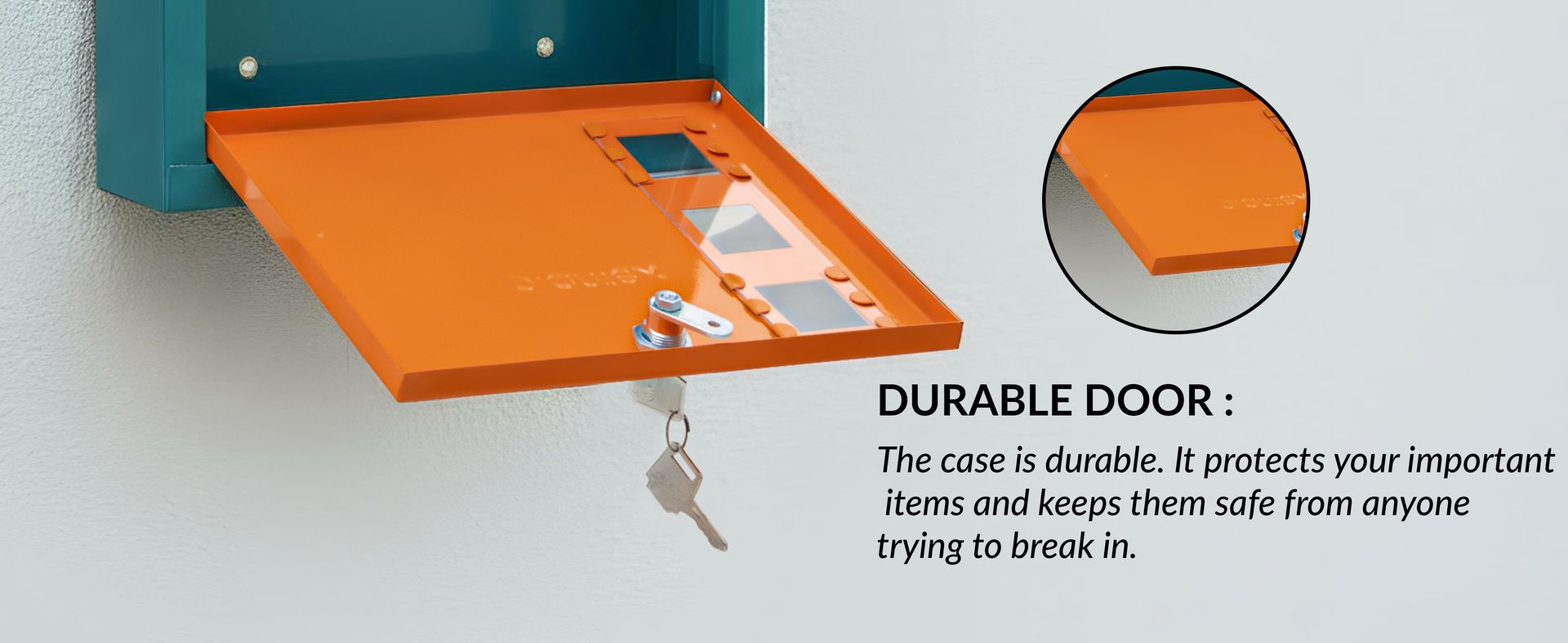 Plantex GI Steel Letter Box/Complaint Box/Small Suggestion Box for Office/Post Box for Home/Wall Mount Mail Box - (Green & Orange)