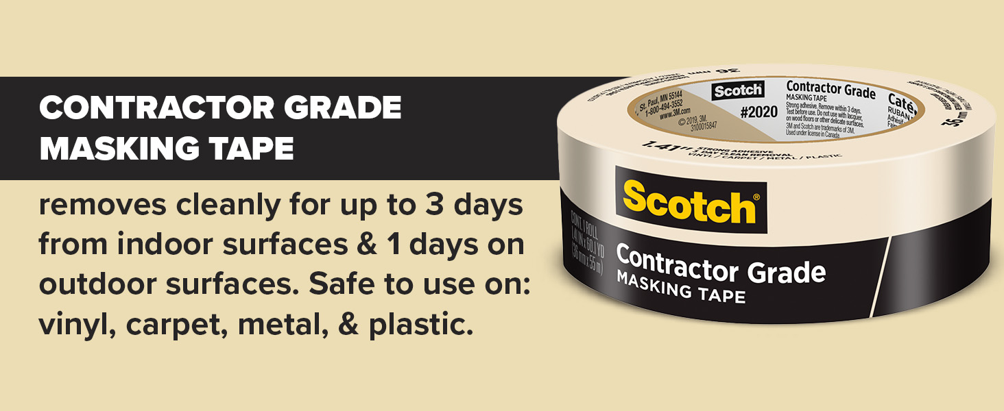 Scotch Painter's Tape Original Multi-Surface Painter's Tape, 1.41 Inches x 60 Yards, 8 Rolls, Blue, Tape Protects Surfaces and Removes Easily, Multi-Surface Painting Tape for Indoor and Outdoor Use