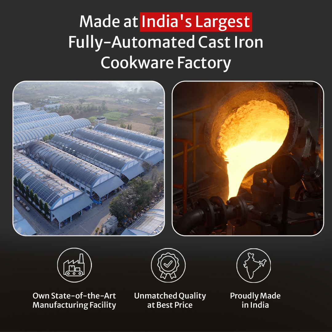 Pigeon Imperi Cast Iron Paniyaram/Appe Pan, 9 Pits, Free Silicone Grips, Pre-Seasoned,100% Toxin-Free, Naturally Nonstick, Paniyarakkal, Appam Patra, Paddu Maker,Strong & Durable, Gas & Induction
