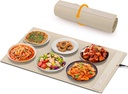 Beauty Star Food Warming Mat, Portable Food Warmer for Kitchen Countertop, Electric Heating Roll Up Tray for Sourdough Buffet, Dish Heater Pads for Parties, Buffet, Get-Togethers, Flameless and Safer