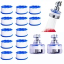 14Pcs Sink Water Filter Faucet With Cartridges, Universal 360 ° Rotating Kitchen Faucet Water Filter Removes Fluoride Heavy Metals Hard Water Compatible with Most Bathroom/Kitchen/Laundry Sink Faucets