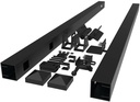 4-ft 3 Rail Aluminum Fence Adjustable Gate Kit Black