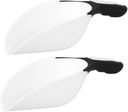 2pcs Multi-function Plastic Flour Scoop Ice Shovel Ice Cube Scoop for Baking Freezer Use Reusable Easy-grip Handle Kitchen Tool