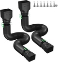 Rain Gutter Downspout Extensions, Downspout Extender for Rainwater Drainage Flexible, Down Spout Drain Extension Pipe and Extendable from 21 to 66 Inches (2 Pack, Black)