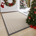 Door Mat Entrance 24"x35", Dirt Resistant and Absorbent, Non-Slip Rubber Backing Floor Mats, Easy Clean Low-Profile Doormat for Entryway, Front Door, Inside Entrance, Grey