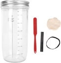 Dpofirs Sourdough Jar Unique Large Opening, Sourdough Starter Jar Comprehensive Bread Baking Kit, Fermentation Box for Sourdough Filling Line Marking Multifunctional Storage for Sourdough