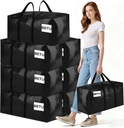 Extra Large Moving Bags Heavy Duty Storage Bags with Zipper Handles, BETU 8 Pack Clothes Storage Totes Bins Packing Moving Boxes, Moving Supplies for College Dorm Essentials, Space Saving, Black