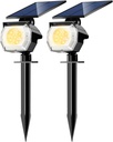 btfarm 2 Pack Solar Spot Lights Outdoor Waterproof IP65, 52 LED Landscape Lights 3 Lighting Modes, Spotlights Outdoor for Outside Yard Garden Tree (Warm White)