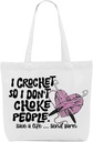 Crochet Knitting Humor Yarn Gifts Canvas Tote Bag, Reusable Grocery Shopping Bags for Crocheters Christmas