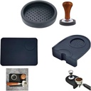 3 Types Silicone Coffee Anti-skid Mat Espresso Tamper Holder Pad Coffee Tampers Coffee Grind Corner Mat(Round-Mat)