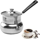 Turkish Coffee Pot with Lid: Stainless Steel Mini Saucepan Chocolate Melting Pot, Milk Warmer Butter Warmer for Stove Top Espresso Coffee Tea Soup Warming (900ML)