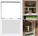 32x42 Replacement Windows for Home, Aluminum Vertical Sliding Window with Screen and Tempered Glass, Venting Window for Basement Bathroom Chicken Coops Shed, White
