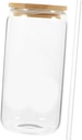 Delicate Glass Beverage Cup with Bamboo Lid and Straw Drinking Glass for Hot and Cold Drinks for Milk Tea Coffee and Water for Home and School