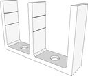 5-Pack - Universal Adjustable Height Sliding Closet Door Floor Guide Bracket - White - Grovers Home Solutions