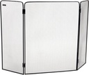 Mind Reader 3-Panel Fireplace Screen, Folding, Indoor Outdoor, Stand Alone, Metal Mesh, 26.25"L x 0.25"W x 24"H, Black