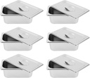 6 Pack Stainless Steel Hotel Pans with Lids, Commercial Food Catering Storage Containers Catering Metal Steamer Pans Restaurant Warm Pot for Party, Restaurant,Hotel (1/4 Size 3.6Qt)