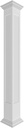 Ekena Millwork 8"W x 8'H Premium Square Non-Tapered Recessed Panel PVC Endura-Craft Column Wrap Kit, Crown Capital & Base