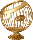 Coffee Pod Storage Basket, Coffee Capsule Cages for Restaurant, Gold