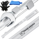 Rhino Wrench Extender Tool Bar - Extra-Long 15 Inch Wrench Extension for Maximum Leverage - Torque Multiplier with Non-Slip Gloves and Microfiber Towel - Solid Steel Tools (Extra Large)