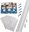 Palisade 25.6 in. x 14.8 in. Interlocking Vinyl Tile Shower and Tub Surround Kit in Iced Pewter