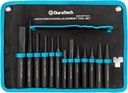 DURATECH 14 Pc Kit: Pin, Center, Nail Punches & Cold Chisels, Alignment Tool, Including Gauge, Rolling Pouch