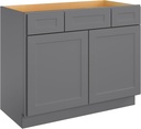LOVMOR 42" Bathroom Vanity, Kitchen Base Cabinet, Single Sink Storage Unit, Pedestal Sink Storage Cabinet, Large Capacity for Laundry Room, Kitchen, Shower Room & Utility Room