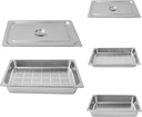 Full Size Hotel Pan with Lid & Perforated Steam Pan, Steam Table Pan Food Warmer Restaurant Supplies Food Pan Tray Buffet Servers Pans Hot Water Pan for Restaurant Catering Kitchen Supplies，