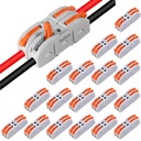 Bellox 18 pins Wire Cableches, 2 in 2 Out Electric Splice Inline Terminals, 24-12 SAB Push Type Quick Splice Lock Compact Wire Jointer Conductor For Home, Electrician Use