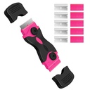 DEKEones Razor Blade Yararlı, Double Edged Razorbladeing Tool ile 10 Adet Razor Blades, Paint Boater for Glass, Decals, Tint, Styles, Etiketler, Caulk, Render(Pink)
