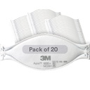 3M Aura Particulate Respirator 9205+, N95, Bireysel olarak yuvarlandı, 3 Panel Flat Fold Design Yüz Hareketleri için İzin Veriyor