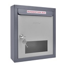 Plantex All in one Multipurpose use Box- Letter Box/Post Box for Gate Home and Office/Suggestion Box for Office use/Complaint/Donation Box with Lock Table Top or Wall Mount Pack of 1 - (Grey)