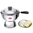 AADHIK Chiratta Putu Maker with Handle Use with Printing Cooker Putu Kutti Putu Steamer Silver, Make in India