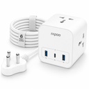 Rapoo SP30 6in1, Heavy Duty Power Extension, 3 AC Use, 2 USB A, 1 Type C
