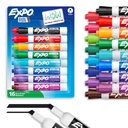 EXPO Kuru Erase Markers, Low Odor Ink, Assorted Colors, Chisel Tip, 16 Kont - Whiteboard, Takvim, Organizasyon, Okula Geri, Öğretmen Tankları