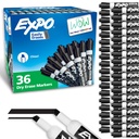 EXPO Kuru Erase Markers, Low Odor Ink, Black, Chisel Tip, 36 Count - kolayca Eras, Sınıf için ideal, Ev, Office, Back to School, Teacher Tanks