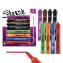 Sharpie Flip Chart Markers, Bullet Tip, Assorted Colors, Low-Odor, Squeak-Free, 8 Count - Office Presentation, Back to School, Teacher Supply