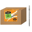 BIC Round Stic Xtra Life Ballpoint Pen, Ultra Long Lasting ve Consistent Performance, Black Ink