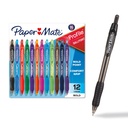 Paper Mate Profile Retractable Ballpoint Pens, Bold Point (1.4mm), Assorted Colors, 12 Count - Back to School, Office, Teacher Supply