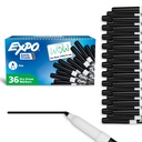 EXPO Kuru Erase Markers, Low Odor Ink, Black, Fine Tip, 36 Count - kolayca Eras, Sınıf için ideal, Ev, Office, Back to School, Teacher Tanks