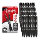 Sharpie S-Gel Pens, Medium Point (0.7mm), Black Gel Ink, 36 Count - Yazma, Not-Taking, Office Materials, No Smear, No Bleed