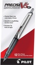 PILOT Precise V5 RT Retractable Rollerball Pens, 0,5mm, Black, 12Pack
