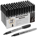 Ezzgol Sürekli Markers Bulk, 72 Pack Black Sürekli Marker Set, Fine Tip, Subaylar, Premium Smear Kanıt Pens, Sular, Hızlı Kuru, Okul için Ofis Malzemeleri, Office, Home