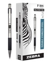 Zebra Pen STEEL F-301 Retractable Ballpoint Pen, Black Ink, 0.7mm, 12Pack