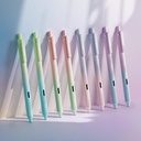 Yazch Retractable Gel Ink Pens: 8ct Black Ink 0,5mm Fine Point Tip Pen Comfort Silence Writing with Estetik Gradient Color Luna for Journaling Note Taking Sketching No Bleed & Smear