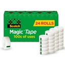 Scotch Magic Tape, Invisible, Home Office and Back to School Materials for College and Classrooms, 24 Rolls