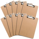 Low Profile Clip (Set of 10) ile Mektup Boyutu - Wood Clipboards Bulk 10 Pack, Heavy Dutyboard, Back to School Teacher Classroom Materials, School Materials For College Students